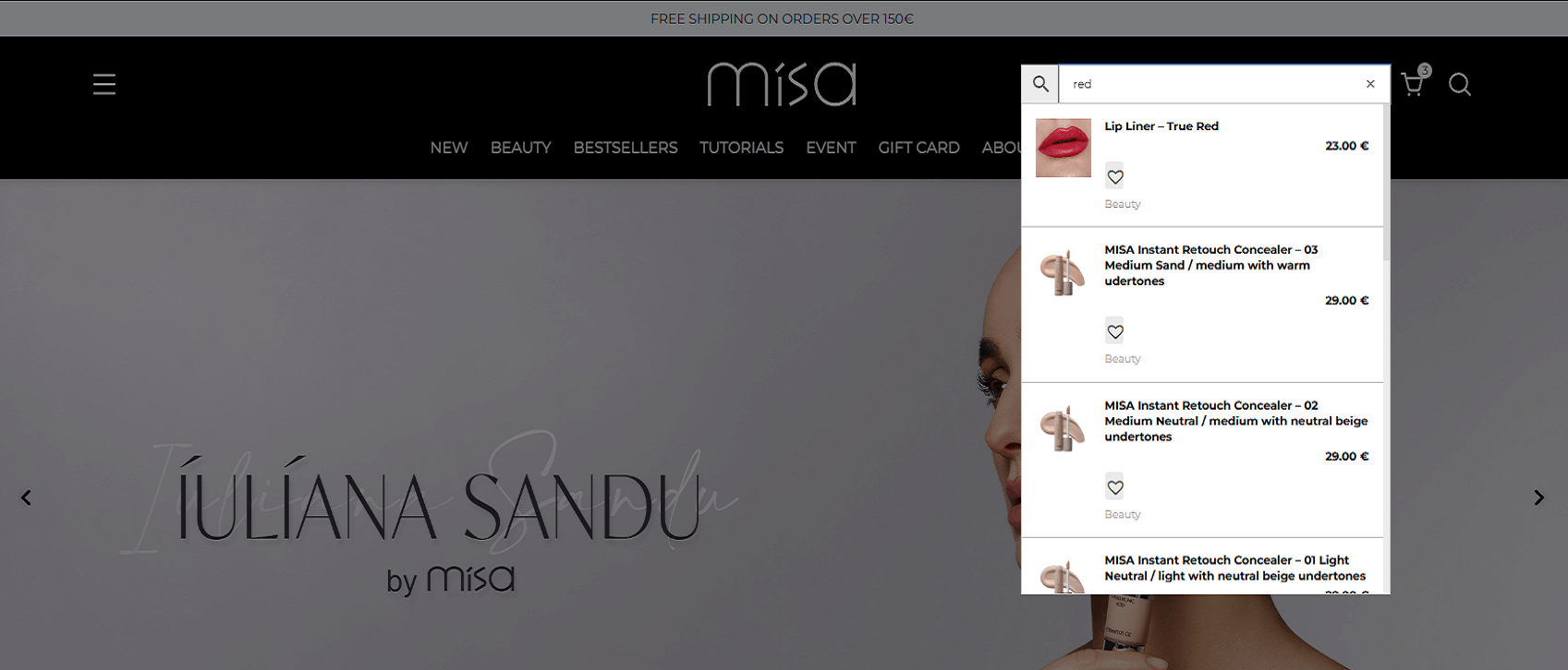 Misa store website