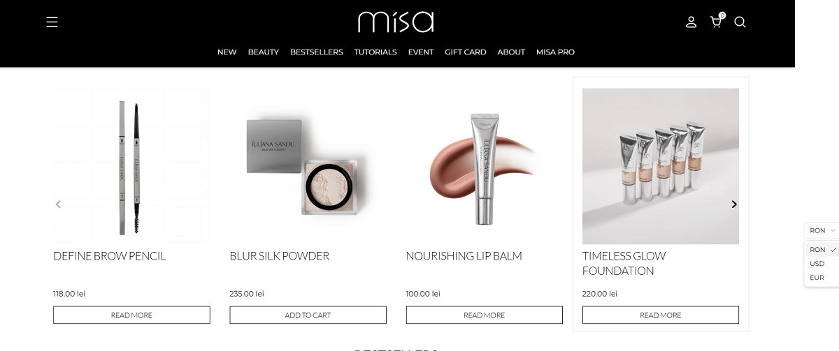 Misa store website