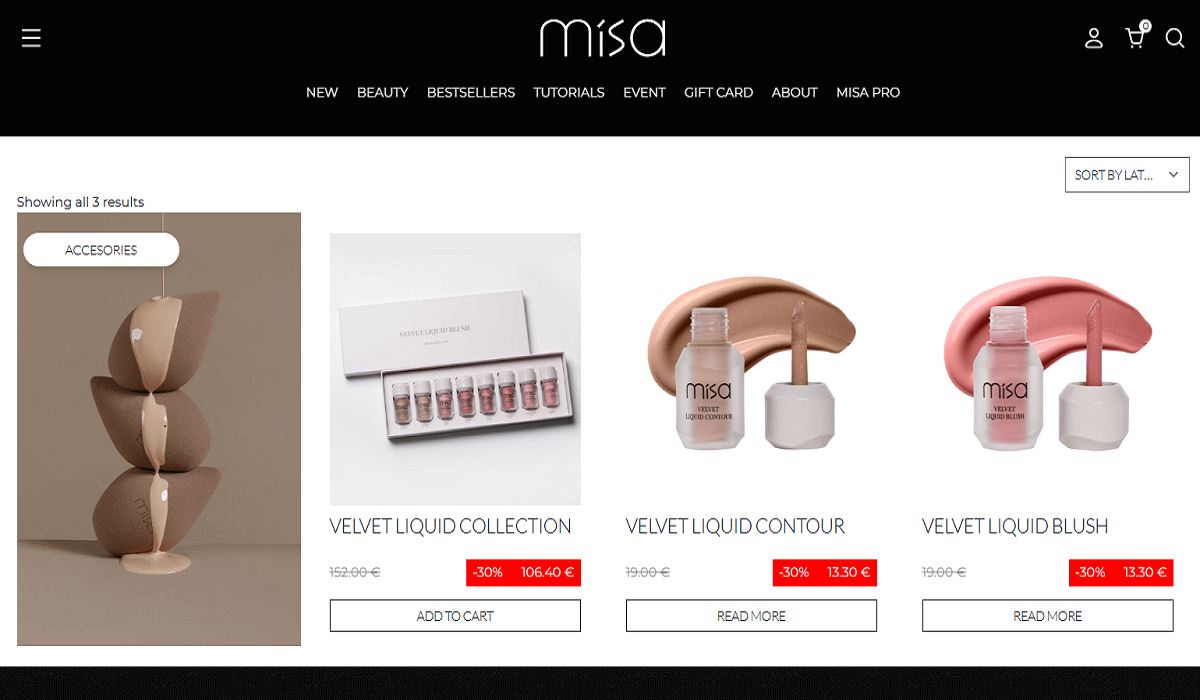 Misa store website