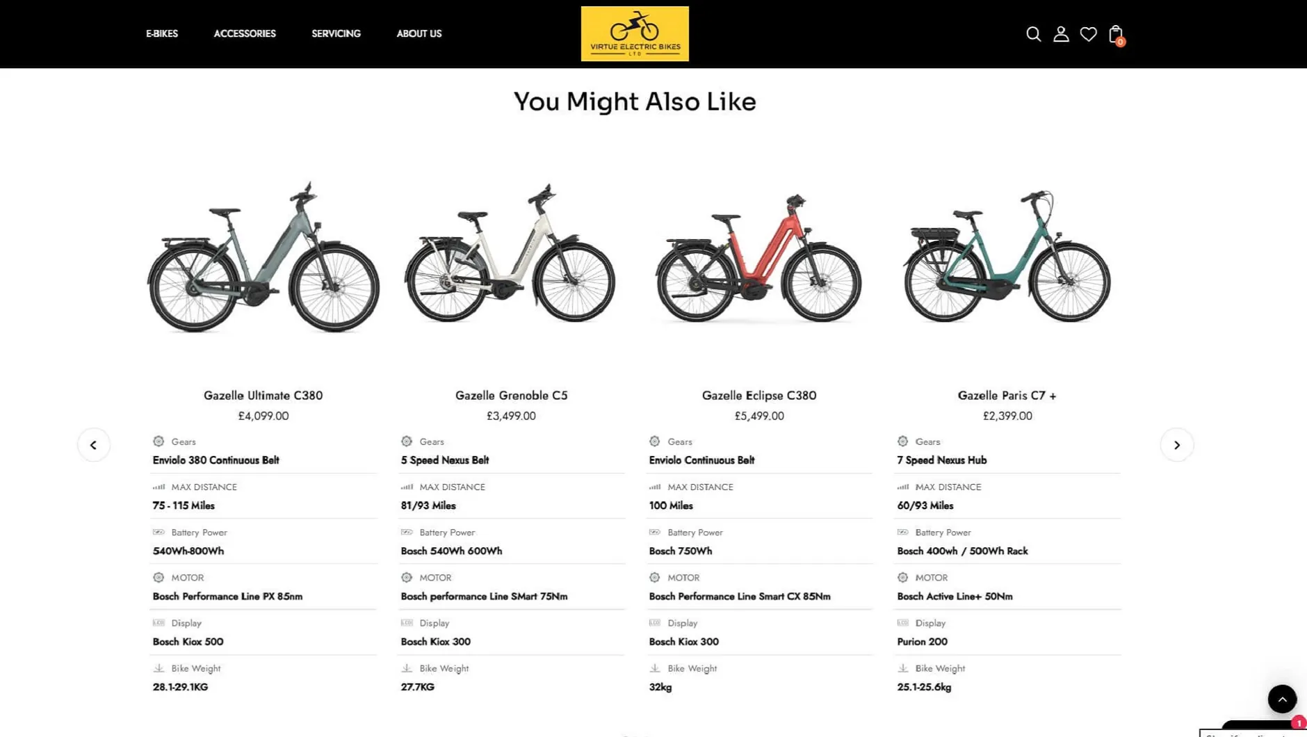 Shopify shop Development for Virtue Electric Bikes